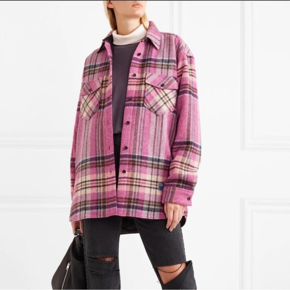 We11done Pink Wool English Check Shirt Jacket - Picture 4 of 10
